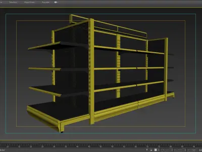 Shelf 3D model 9 in supermarket 3D model