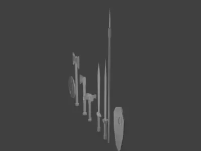 LowPoly Weapons sword Free 3D model