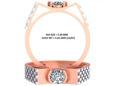 Small beads diamond mens ring GR-53 3D print model