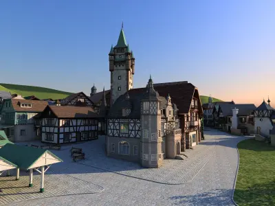 European Town 3D model