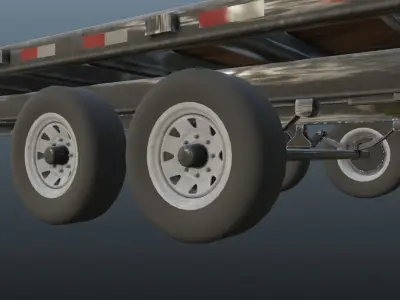 32FT BUMPER PULL TRAILER 3D model