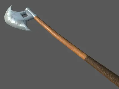 Viking axe Low-poly 3D model 23
