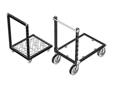 Aluminum Industrial Platform Truck 3D model