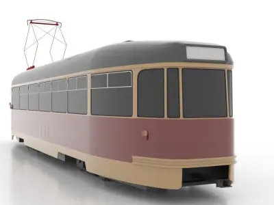 Tatra T2 Low Low-poly 3D model