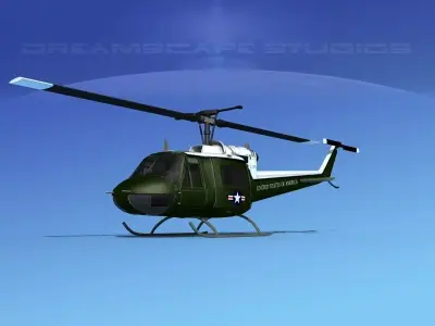 Bell UH-1B Iroquois V14 US Marines 3D model