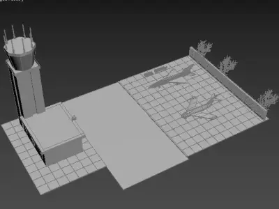 Soviet military bace Low-poly 3D model