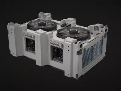 Ventilation System fan Low-poly 3D model