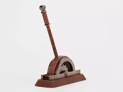 Rusty Lever - Rigged Low-poly 3D model