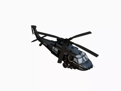Utility Helicopter 3D Model Sikorsky Style Realistic Rotorcraft Free 3D model