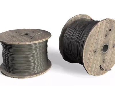 Industrial Spool Low-poly 3D model