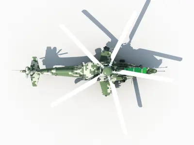 Chinese military weapons armored armed helicopters 3D model