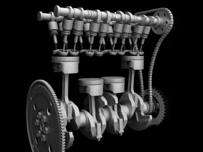 4POSITON ENGINE ANIMATION 3D model