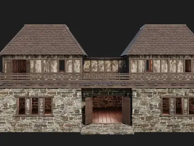 Old Medieval House 4K Textures GameReady 150 Low-poly 3D model