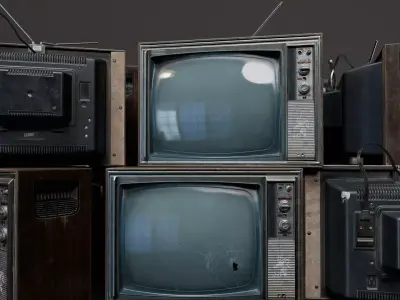 Old tv Low-poly 3D model