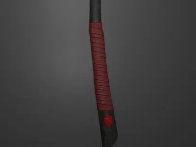 Axe Weapon With Blood Crystals low-poly game ready PBR Low-poly 3D model