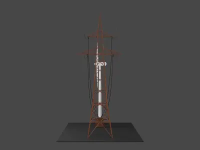 Wind Turbine Energy Animated 3D Model 3D model