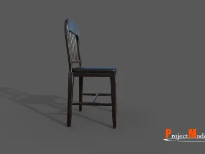 Antique chair Years 1960-1970 Version 001 Low-poly 3D model