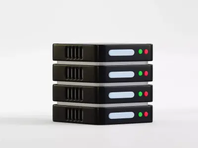 Cartoon AI Data Center Server Free low-poly 3D model