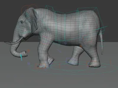 Elephant with tusks 3D model get