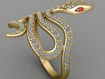 Antique Snake Ring  3D print model