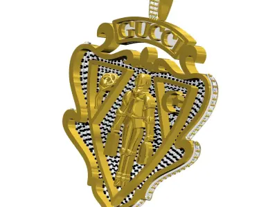 Antique Vintage Diamond Hip Hop Pendant 3D print model