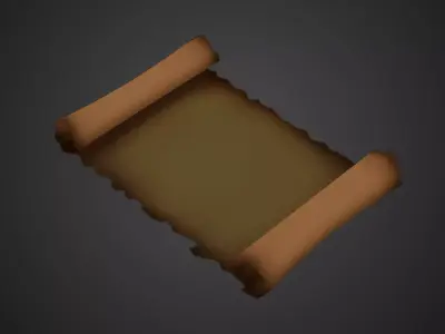 Parchment Paper Handpaint Low-poly 3D model