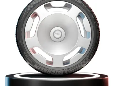 Realistic Car Wheel 3D Model - 4K Textures Realistic 3D model Low-poly 3D model
