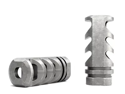 Precision Armament M4-72 Severe-Duty Compensator Low-poly 3D model