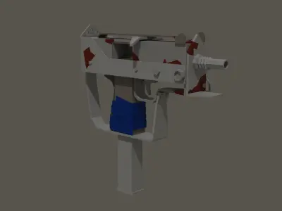 A post-apocalypse style MAC-10 Low-poly 3D model