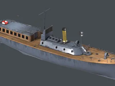 17m Motor Pinnace Game Ready Low-poly 3D model