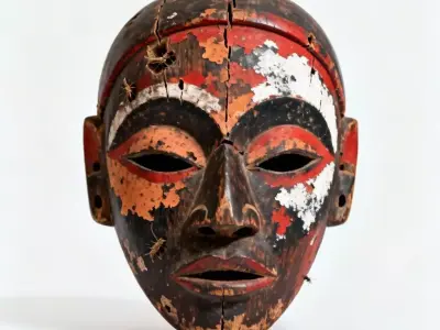 Antique Carved Tribal Mask 3D Model Low-poly 3D model