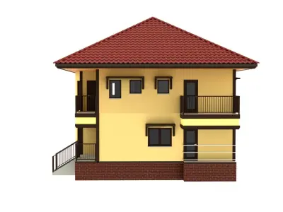 house two story Free low-poly 3D model