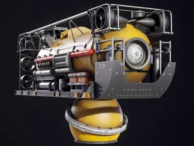 Remotely Operated SRS - Submarine Rescue System NATO PBR 3D model