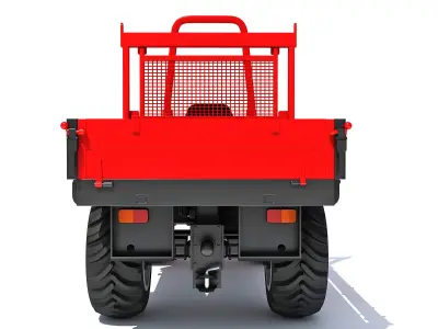 Compact Farm Transporter Tractor Trailer 3D model