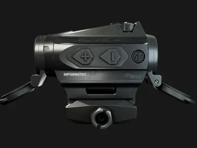Sig Sauer Romeo4T Tactical Solar Powered Red Dot Sight Low-poly 3D model