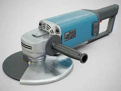 Angle Grinder - AEG WSA 1780S Clean Low-poly 3D model