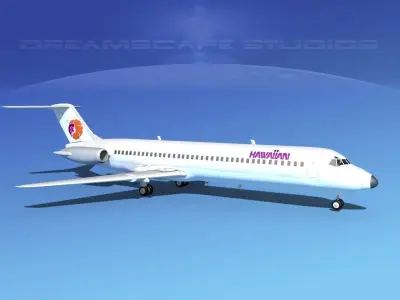 Douglas DC-9-40 Hawaiian 3D model