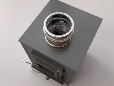 Furnace wood burning stove 3D model