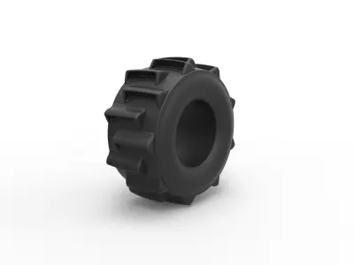 Dirt dragster rear tire 6 Scale 1 to 25 3D print model