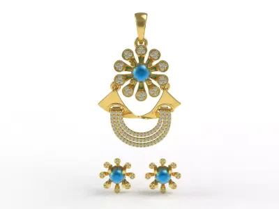 Diamond Pendant Set 41 3D print model