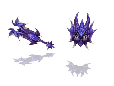 Dragon Scales Sword and Shield Low-poly 3D model