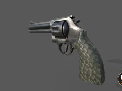 Old Revolver Version 1 Low-poly 3D model