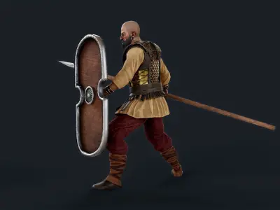 Persian 1 A pose Low-poly character redy for games Low-poly 3D model