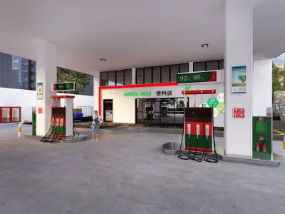 gas station  Low-poly 3D model order
