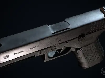 Glock 22-4 handgun Low-poly 3D model