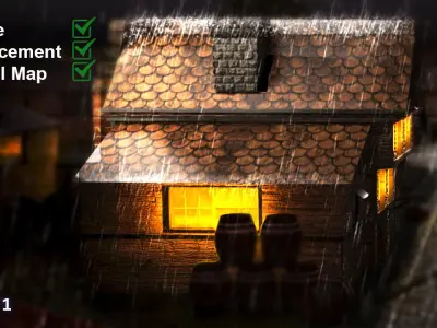 Low Poly Medieval Town Set Low-poly 3D model