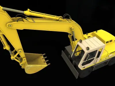 Excavator JCB Low-poly 3D model