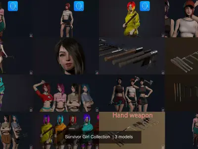 Survivor Girl Collection  3D Model Pack