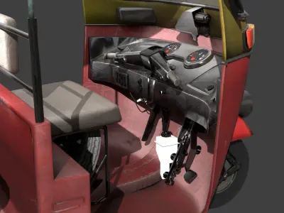 Tuk Tuk - Low Poly - Game Ready Low-poly 3D model