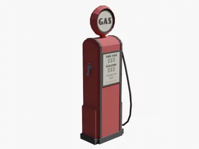 Vintage Gas Pump Low-poly 3D model buy